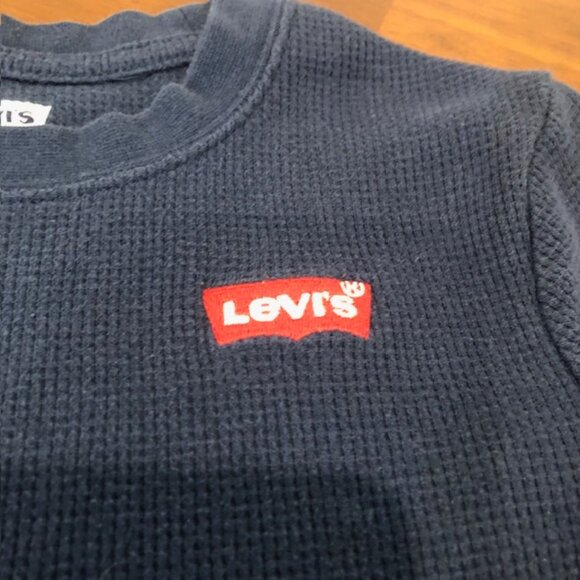 Levi's Unisex Kids Youth Waffle Knit Long Sleeve Shirt Size XS (5/6) Pre-Owned - Picture 7 of 10
